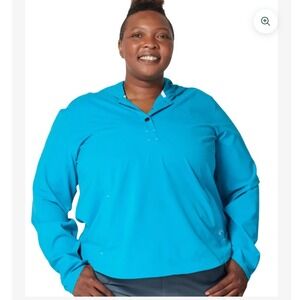 NWT Alpine Parrot Arroyo Sun Hoodie Tidal Blue SPF 50+ Womens Plus 4